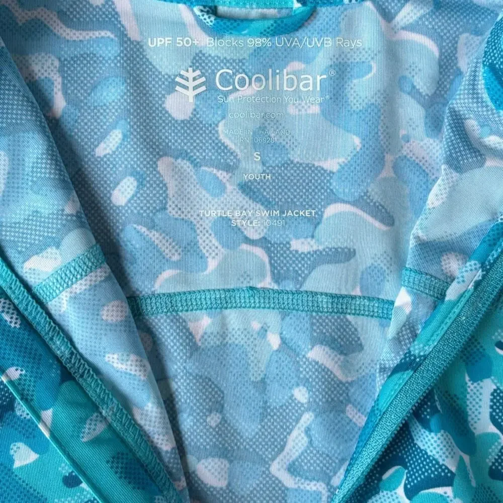 COOLIBAR Kid's Turtle Bay Swim Jacket Sz S Youth Blue Print Style 10491